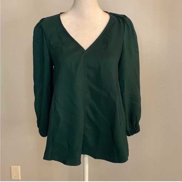 TUCKERNUCK Green Three Quarter Sleeve Blouse - Size S - Picture 1 of 4
